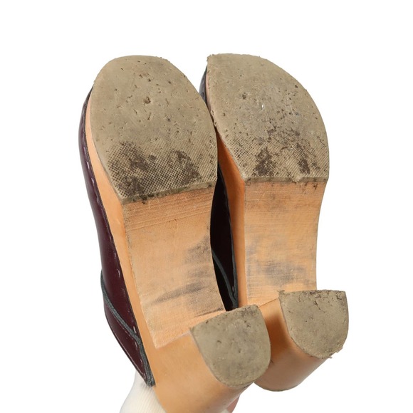 Sven Chocolate Brown Leather Wooden Heeled Clogs 40 - Picture 6 of 7